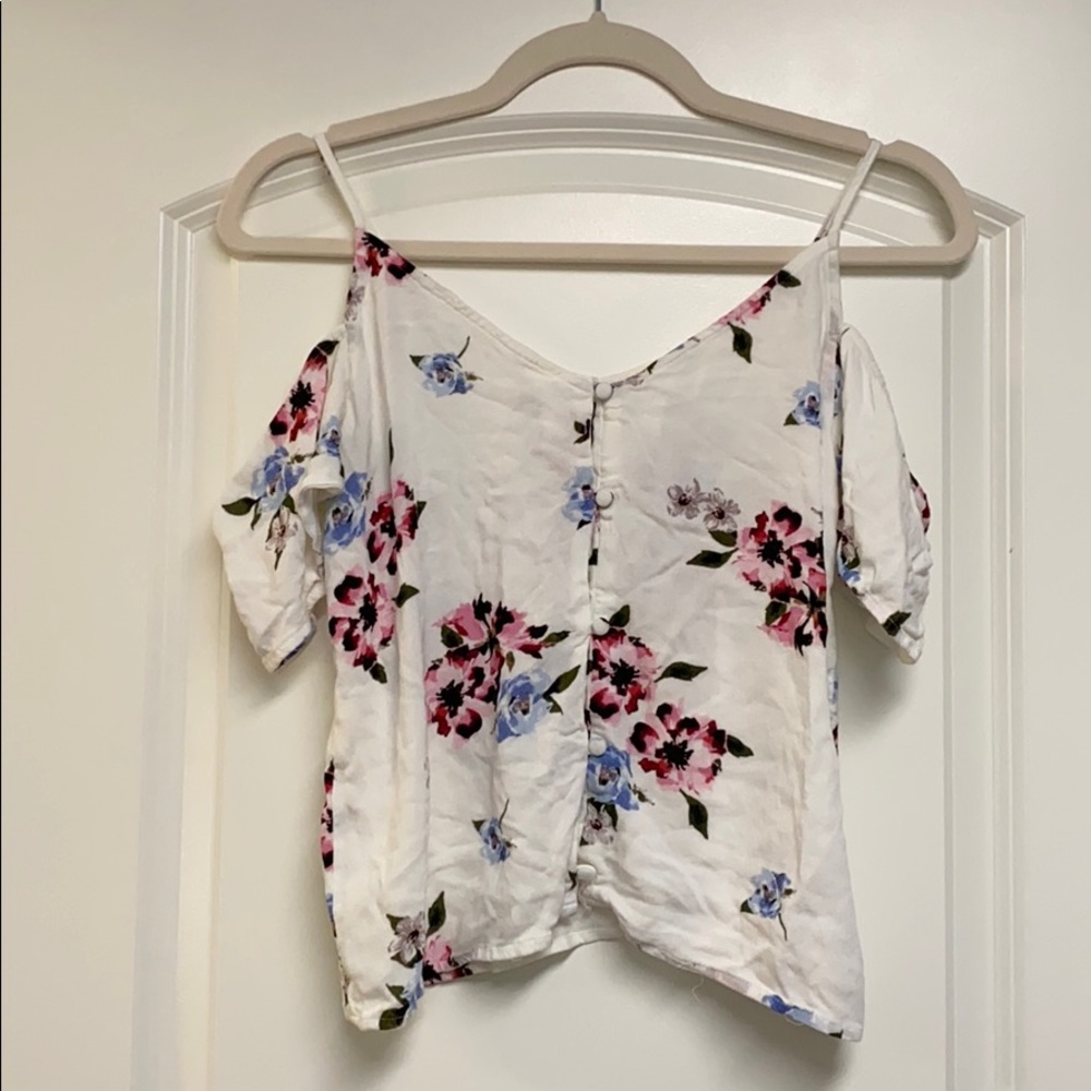 Pacsun off the shoulder floral crop top